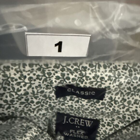 J. Crew Flex Wash Shirt XXL 2XL Floral Print Mens Green Button Down Classic Fit - Picture 7 of 7